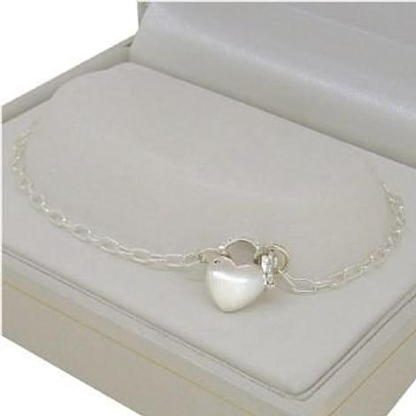Sterling Silver Padlock Charm 2.3mm Cable Anklet