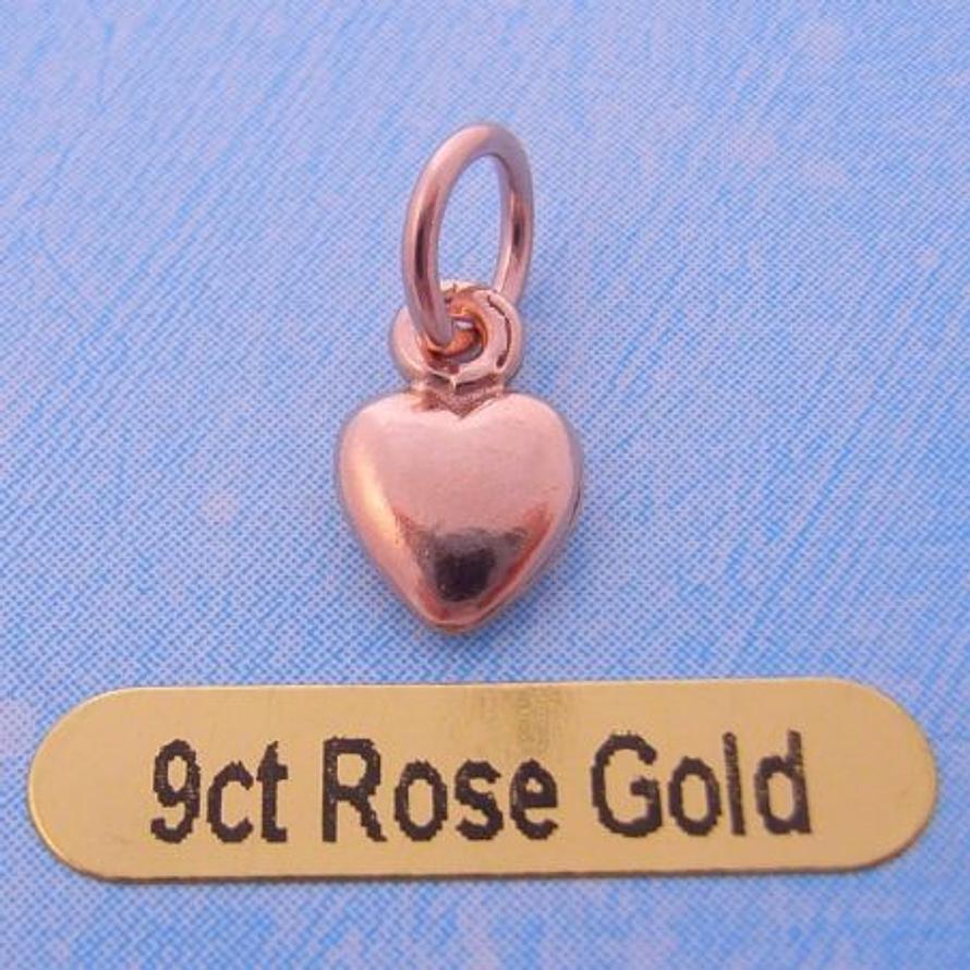 9CT ROSE GOLD 6mm LOVE HEART CHARM
