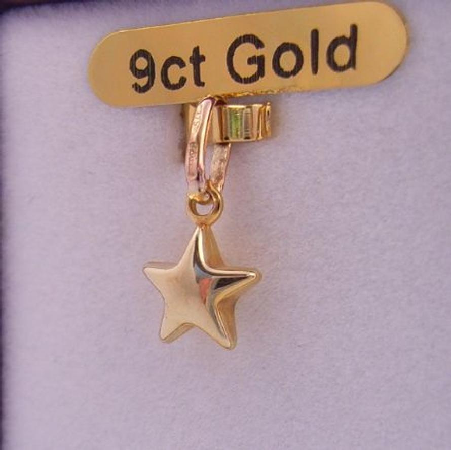 9CT GOLD 9CT GOLD 7mm PUFFED LUCKY STAR CHARM