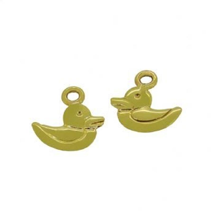 9CT GOLD 7mm BABY DUCK DUCKIE CHARMS for SLEEPER EARRINGS