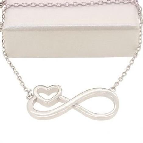 Infinite Love Infinity Heart Charm Necklace Sterling Silver