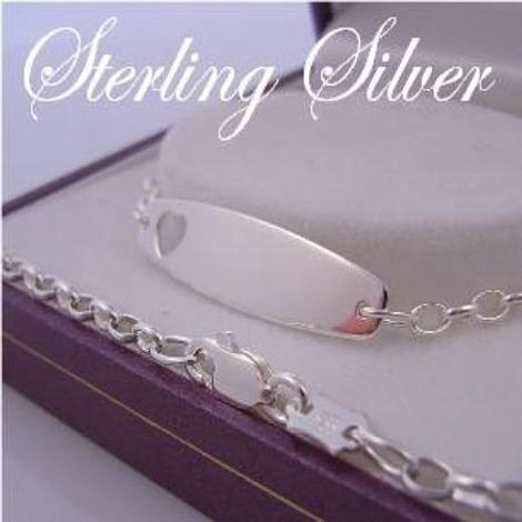 Sterling Silver Baby Adult Belcher Heart Identity Bracelet