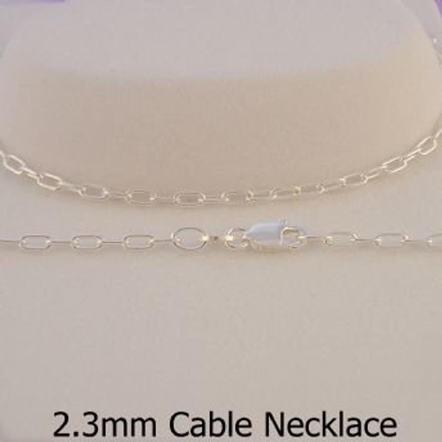 STERLING SILVER 2.3mm CABLE CHAIN NECKLACE -N-925-LCA60