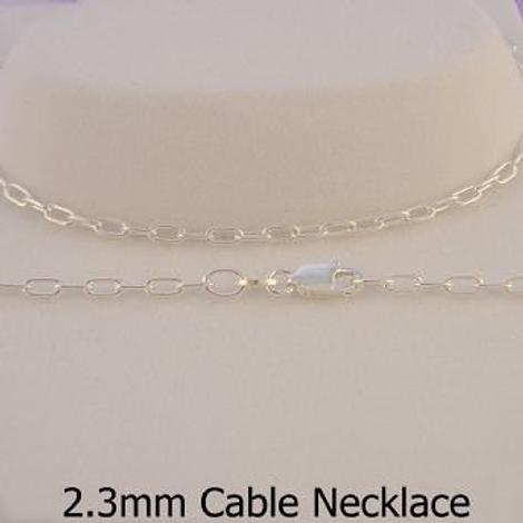 Sterling Silver 2.3mm Cable Chain Necklace