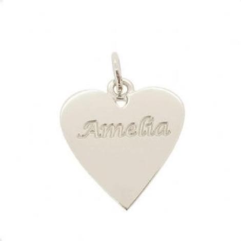Sterling Silver 16mm Personalised Heart Name Pendant