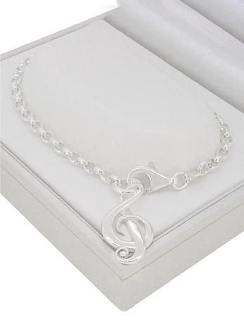 Sterling Silver Music Note Charm Bracelet