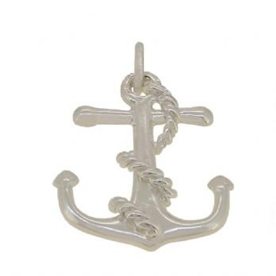 STERLING SILVER LARGE 23mm x 27mm ANCHOR PENDANT