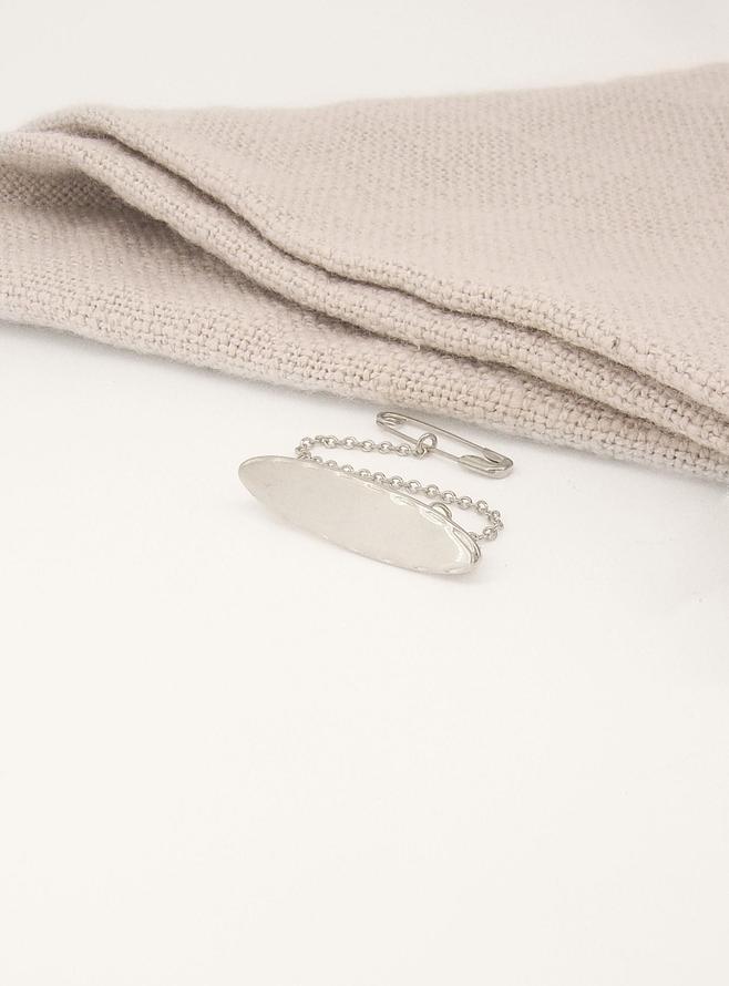 Sterling Silver Oval Identity Name Baby Brooch