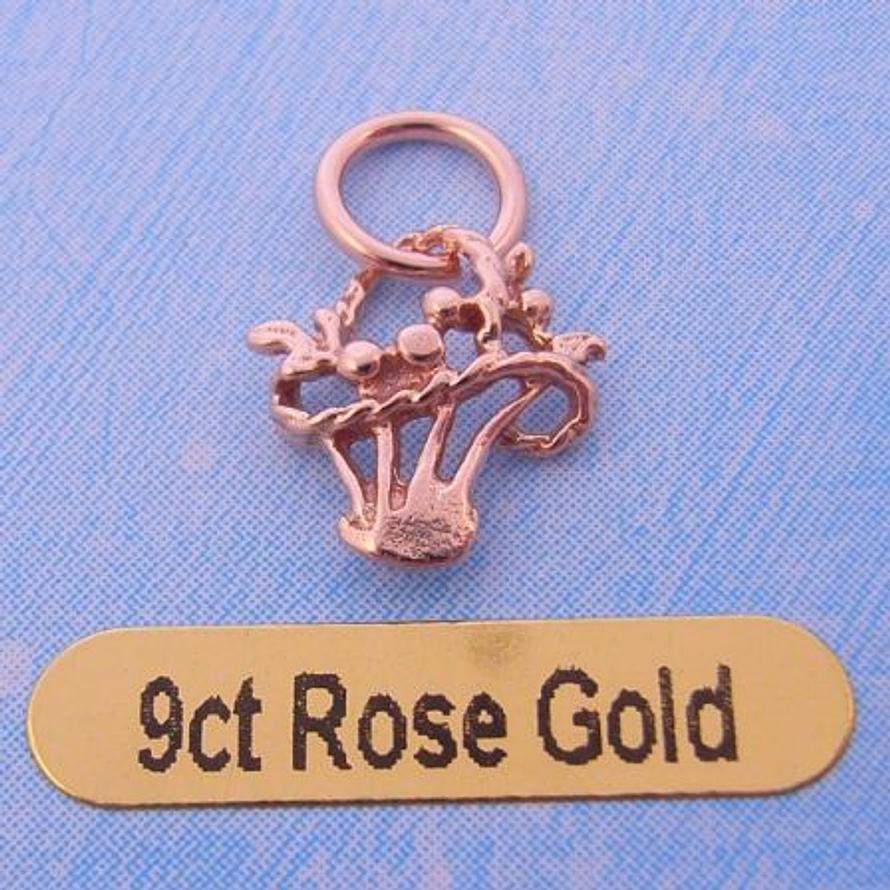 9CT ROSE GOLD BASKET OF FLOWERS CHARM
