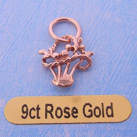 9ct Rose Gold Basket of Flowers Charm