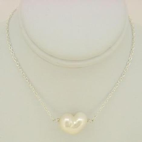 Sterling Silver Freshwater Baroque Heart Pearl Necklace