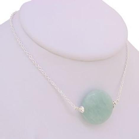 Sterling Silver Beaded Cabochon Amazonite Cable Necklace