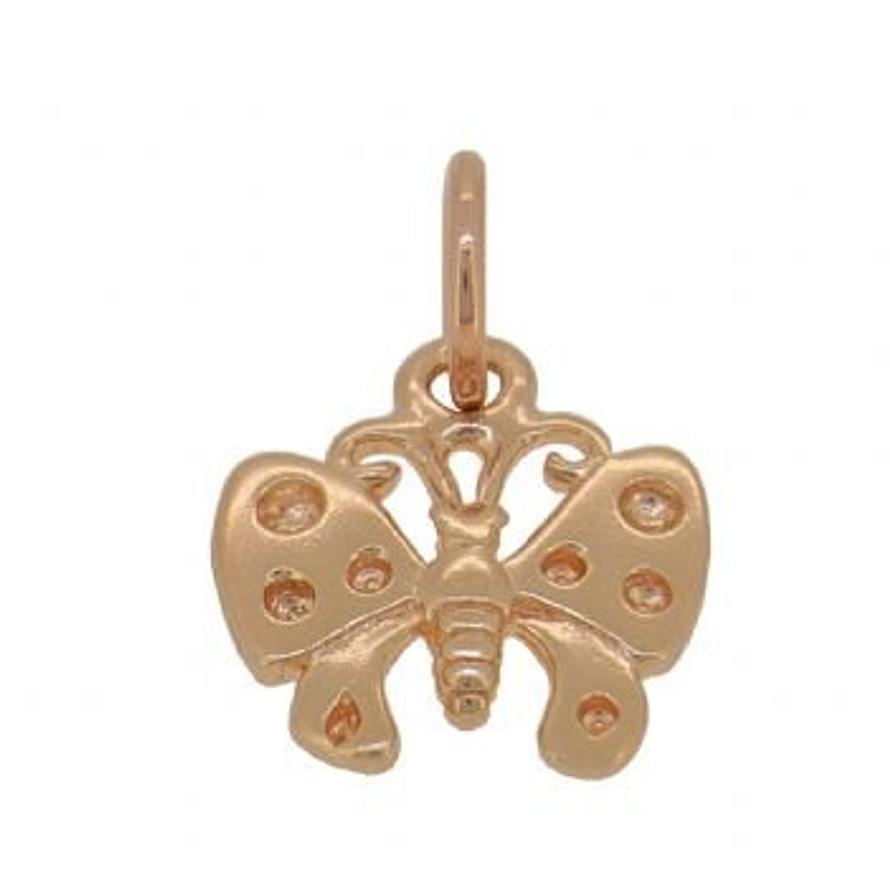 9CT ROSE GOLD 11mm BUTTERFLY CHARM