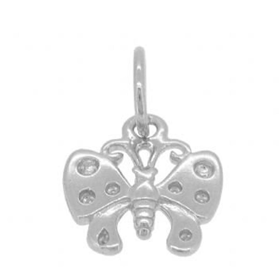 9CT WHITE GOLD 11mm BUTTERFLY CHARM