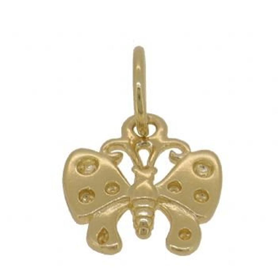 9CT YELLOW GOLD 11mm BUTTERFLY CHARM