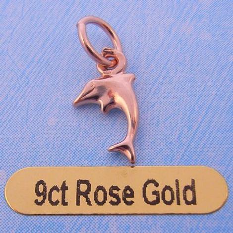 9ct Rose Gold Small Dolphin Charm