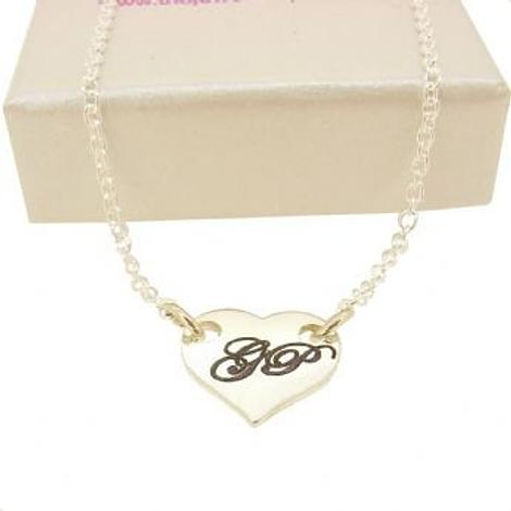 Sterling Silver 12mm Personalised Heart Necklace