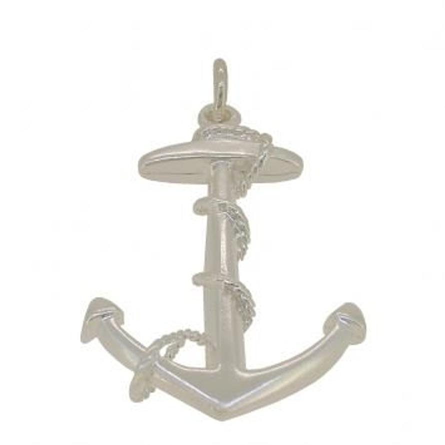STERLING SILVER LARGE 26mm x 38mm ANCHOR PENDANT
