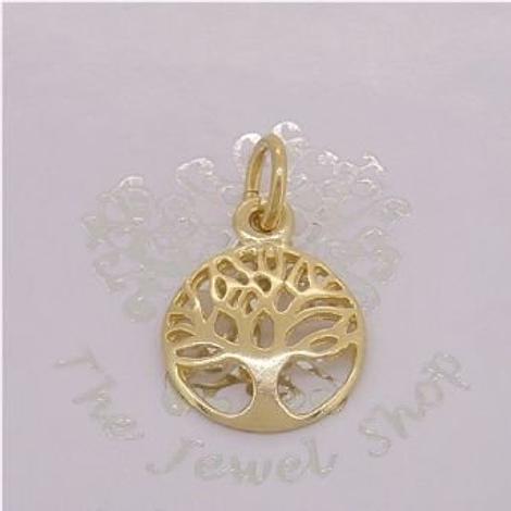 Solid 9ct Gold 12mm Tree of Life Charm Pendant