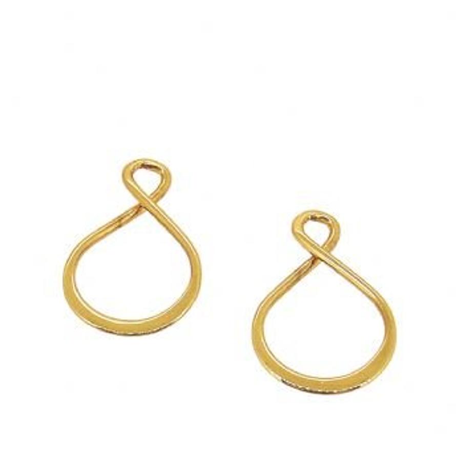 9CT GOLD TWO INFINITE LOVE INFINITY CHARMS for SLEEPER EARRINGS