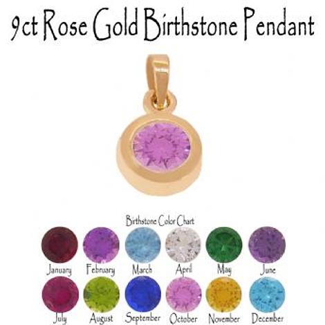 9ct Rose Gold Birthstone Charm