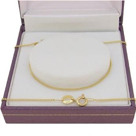 9ct Gold 1mm Fine Curb Necklace Chain