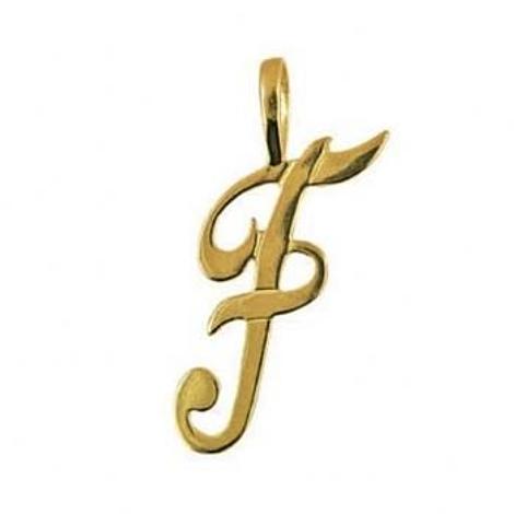 9ct Gold Alphabet Initial Letter F Necklace Pendant