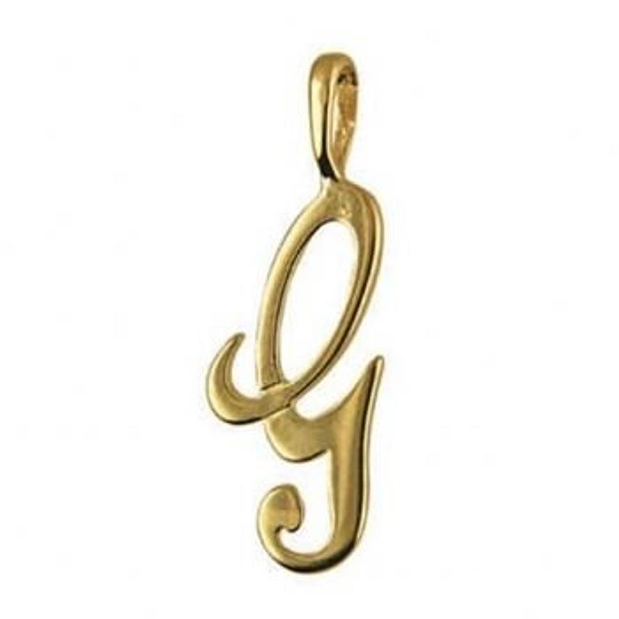9CT GOLD 24mm ALPHABET INITIAL G PENDANT Available in 9ct Yellow White or Rose Gold