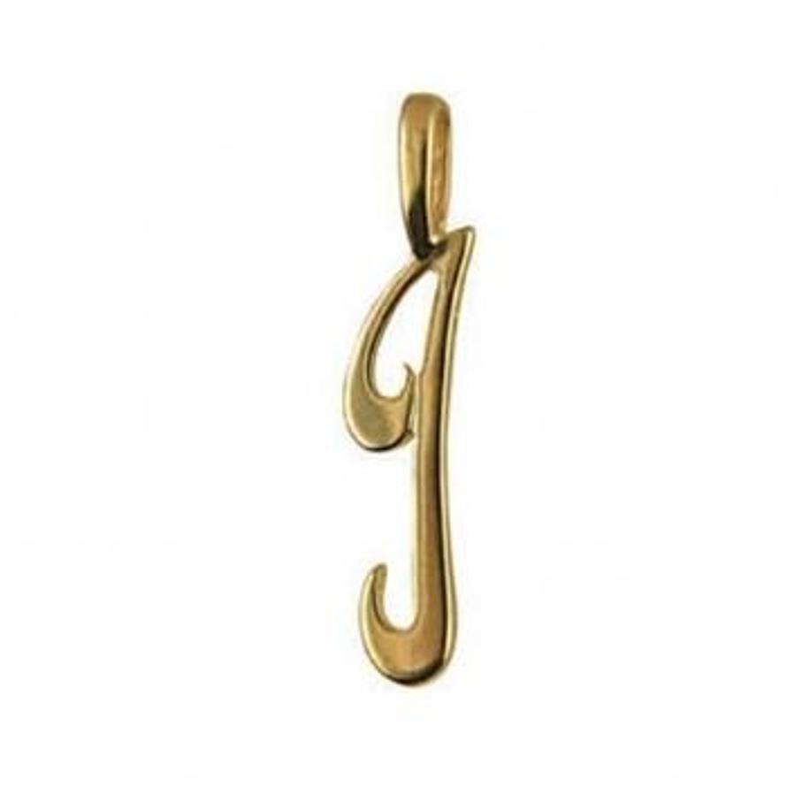 9CT GOLD 24mm ALPHABET INITIAL i PENDANT Available in 9ct Yellow White or Rose Gold