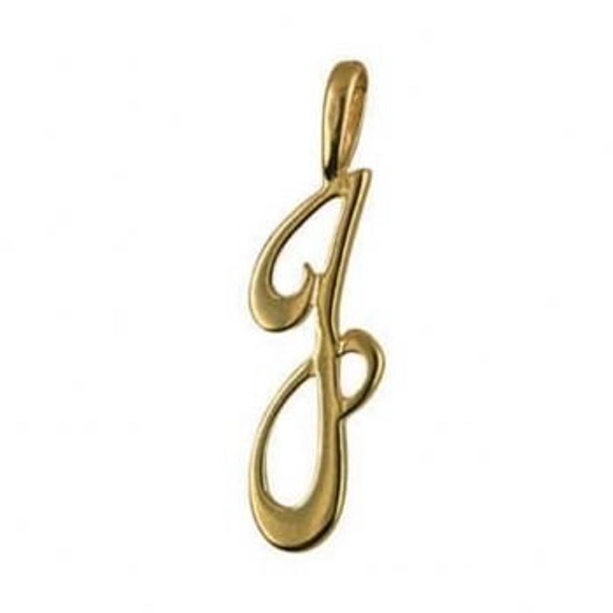 9CT GOLD 24mm ALPHABET INITIAL J PENDANT Available in 9ct Yellow White or Rose Gold