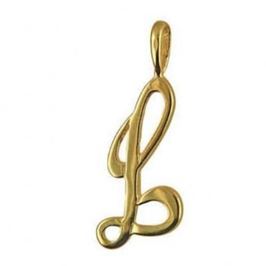 9CT GOLD 24mm ALPHABET INITIAL L PENDANT Available in 9ct Yellow White or Rose Gold