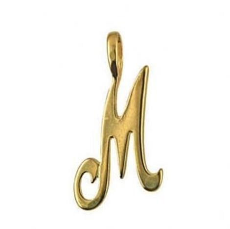 9ct Gold Alphabet Initial Letter M Necklace Pendant
