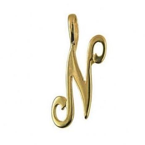 9ct Gold Alphabet Initial Letter N Necklace Pendant