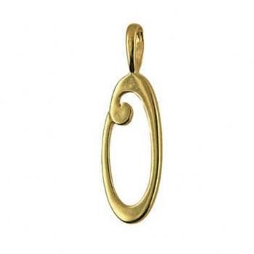 9CT GOLD 24mm ALPHABET INITIAL O PENDANT Available in 9ct Yellow White or Rose Gold
