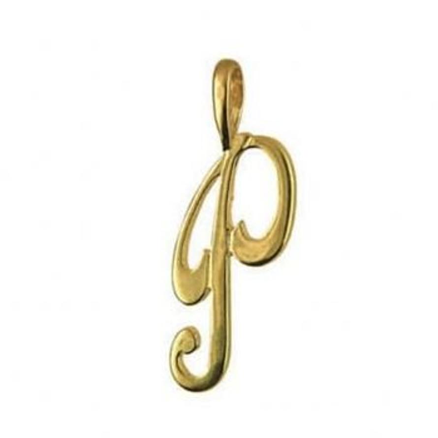 9CT GOLD 24mm ALPHABET INITIAL P PENDANT Available in 9ct Yellow White or Rose Gold