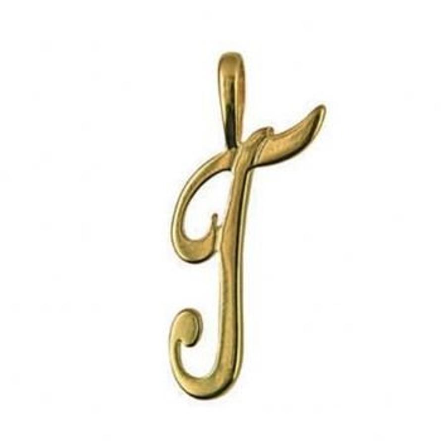 9CT GOLD 24mm ALPHABET INITIAL T PENDANT Available in 9ct Yellow White or Rose Gold