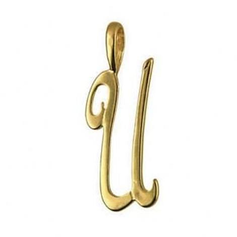 9ct Gold Alphabet Initial Letter U Necklace Pendant