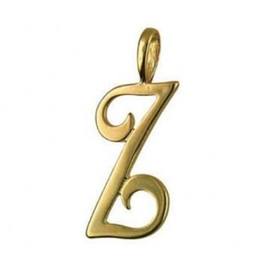9CT GOLD 24mm ALPHABET INITIAL Z PENDANT Available in 9ct Yellow White or Rose Gold