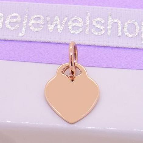 9ct Rose Gold 9.5mm X 12mm Baby Love Heart Tag Charm
