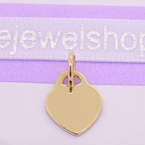 9ct Yellow Gold 9.5mm X 12mm Baby Love Heart Tag Charm