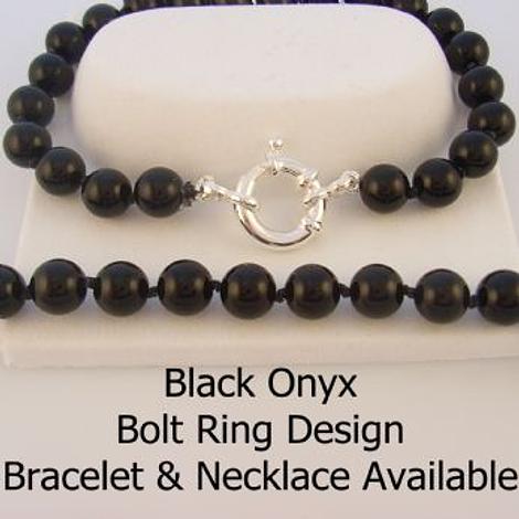 8mm Black Onyx Bolt Ring Bracelet -Blet-8mmblkonyx