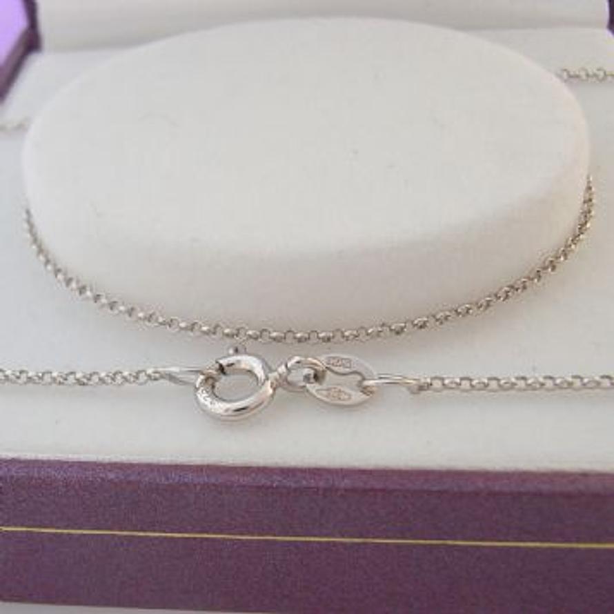 9CT WHITE GOLD .8mm BELCHER CHAIN NECKLACE 45CM -OB-CED16-9W
