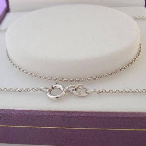 9ct White Gold .8Mm Belcher Chain Necklace 45cm