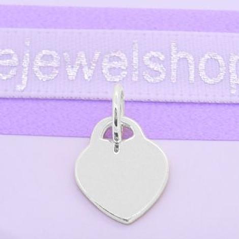 9ct White Gold 9.5mm X 12mm Baby Love Heart Tag Charm