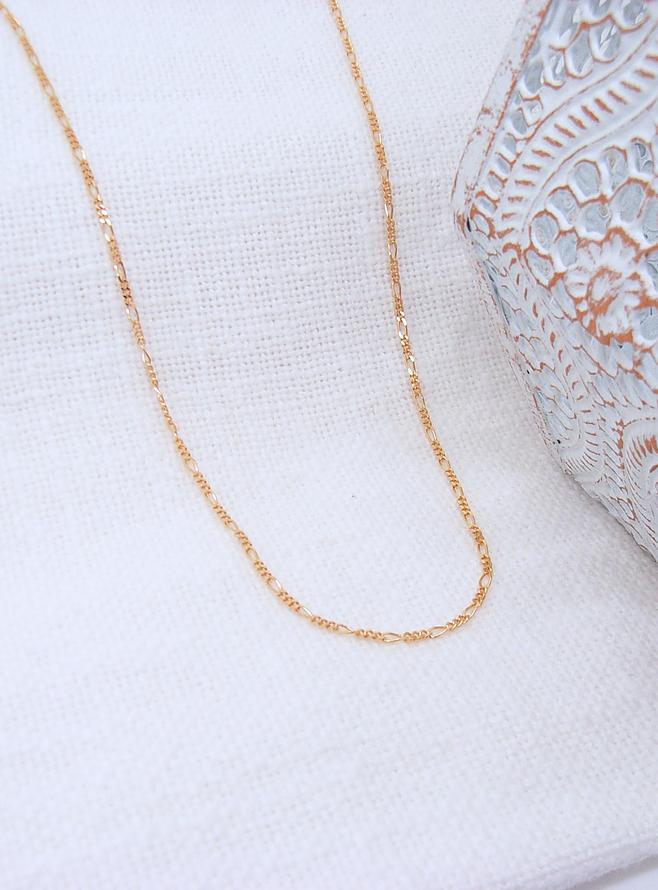 Curb Figaro Necklace Chain in 9ct Rose Gold