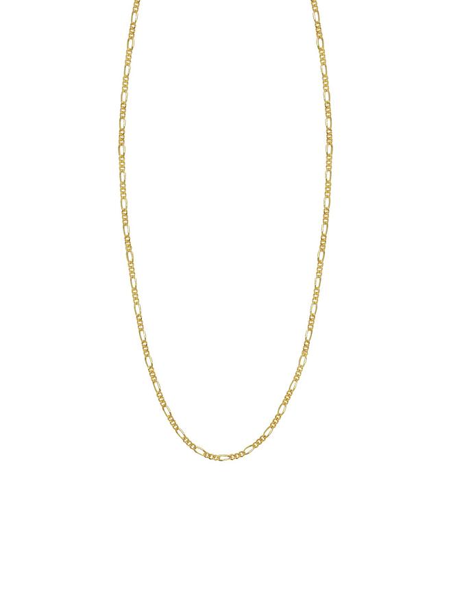 Curb Figaro Necklace Chain in 9ct Yellow Gold