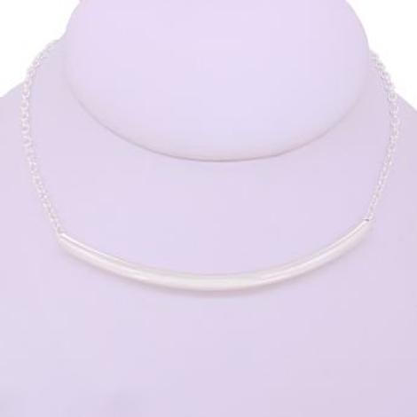 Designer Tube Bar Sterling Silver Oval Belcher Chain Necklace All Lengths Available