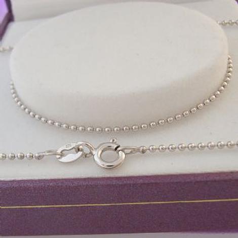 9ct White Gold 1.2mm Ball Chain Necklace 45cm