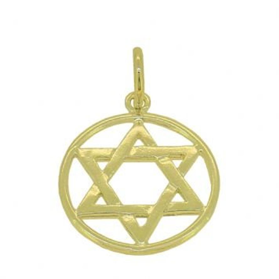Star of David Twelve Tribes of Israel Jewish Solid White Gold Pendant