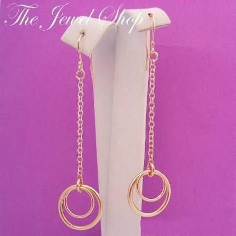9ct Rose Gold & Yellow Gold Circle Designer Hook Earrings